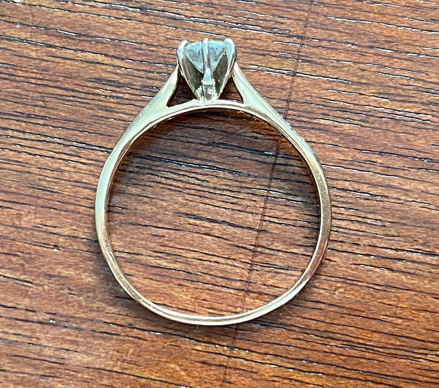 14k Yellow Gold .40ctw Round Diamond Engagement Ring Sz 6