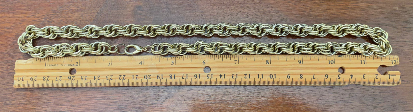 Vintage Gold Tone Metal Heavy Chain Necklace