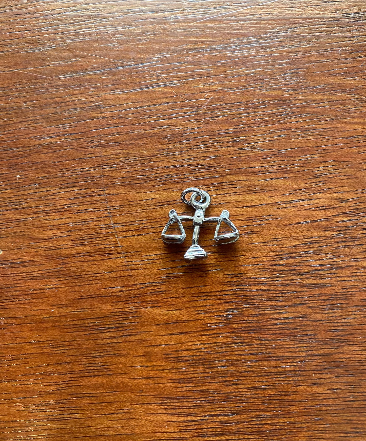 Silver Tone Hanging Scales Charm Prendant