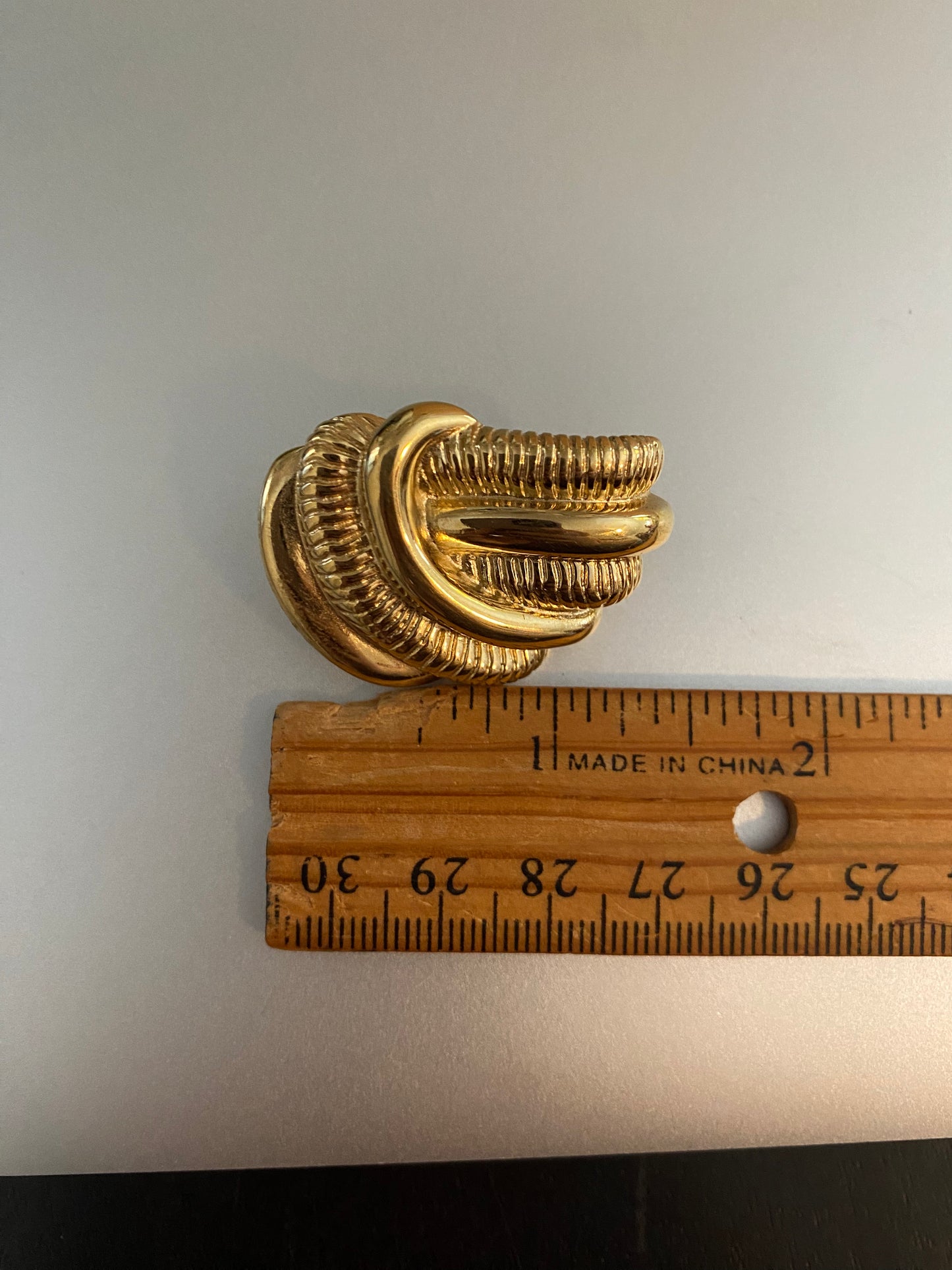 Vintage Gold Tone Large Knocker Pierced Earrings
