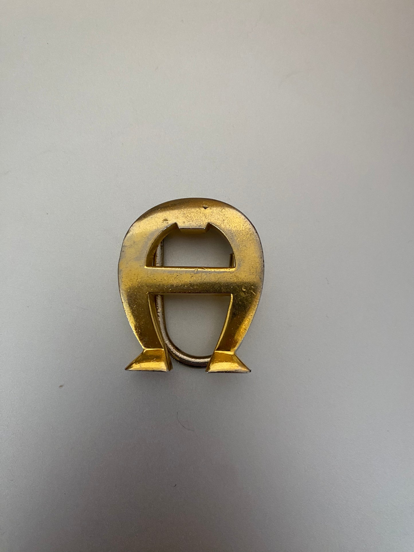 Vintage Gold Tone Aigner Key Chain Letter Monogram A