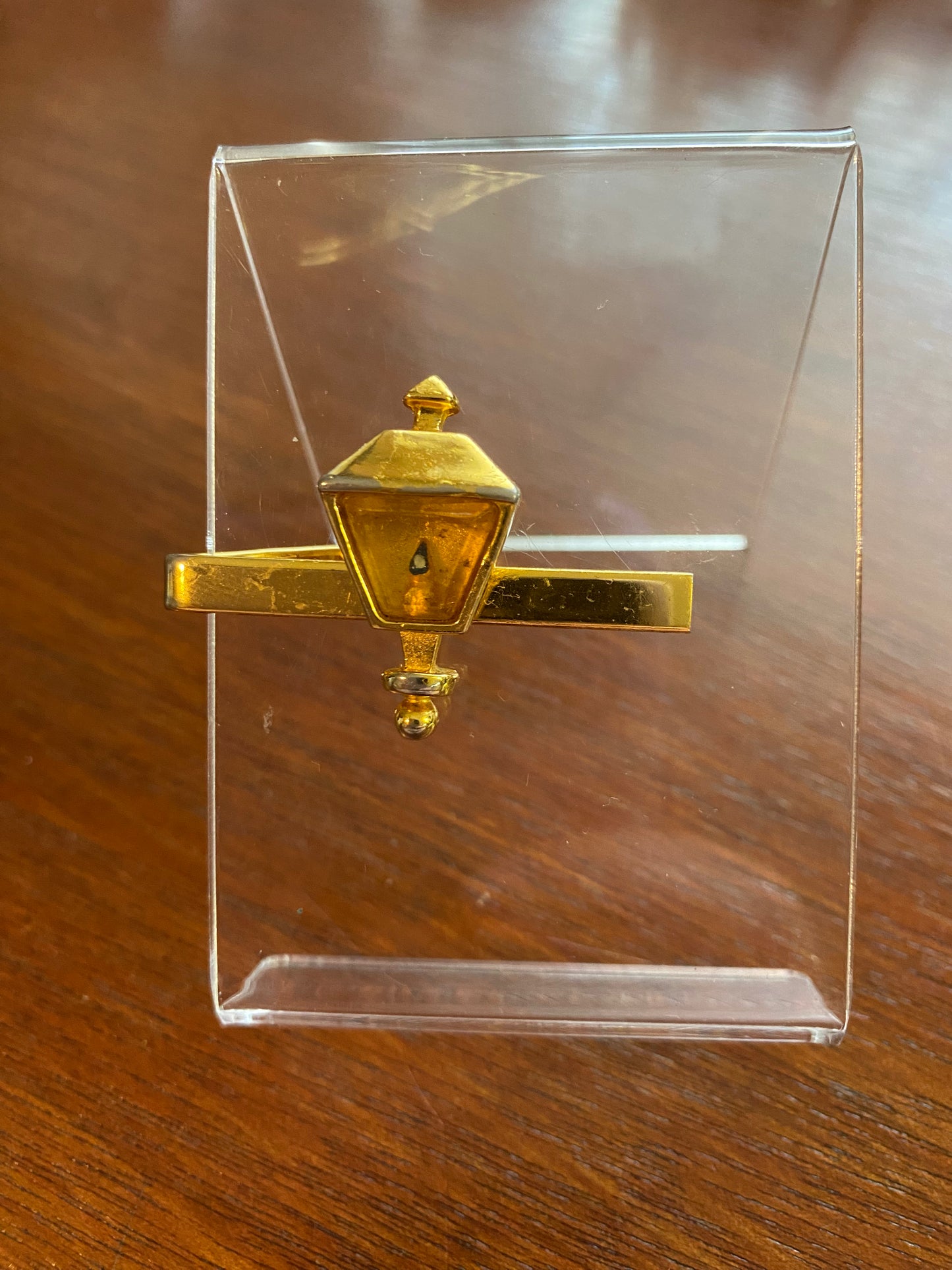 Vintage Gold Tone Candle Light Lantern Tie Clip