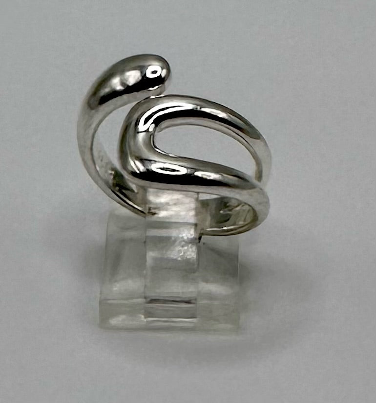 Sterling Silver 925 Modernist Wrap Ring Sz 7.5