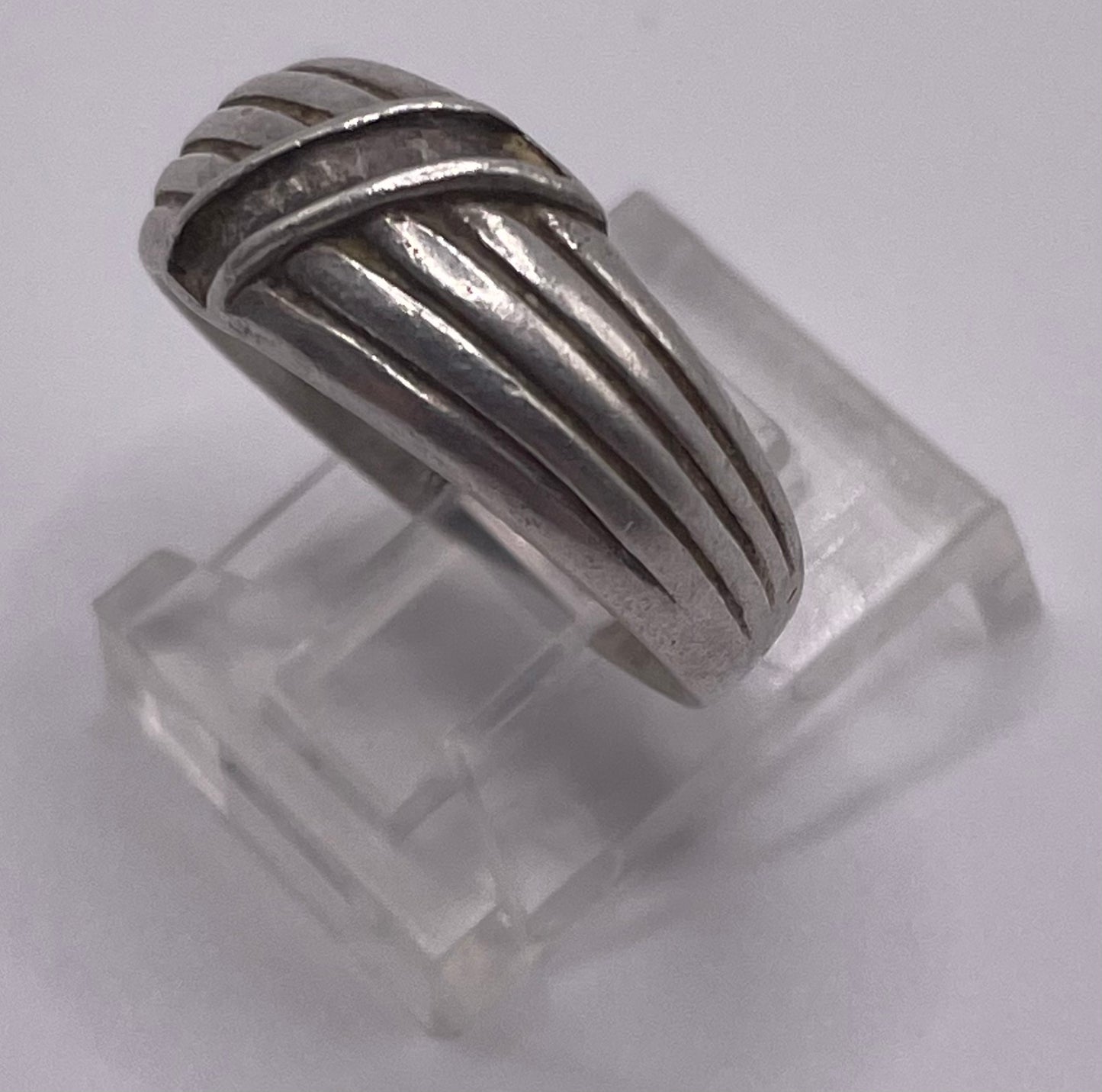 Sterling Silver 925 Modernist Modern Band Ring Sz 6.5