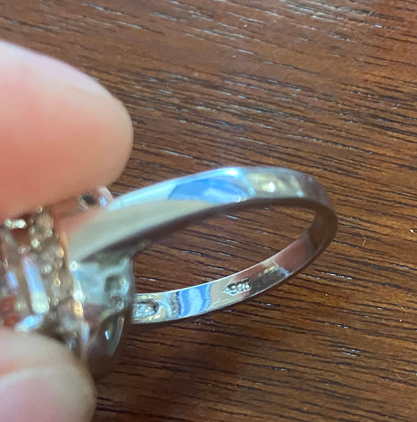 Designer RSE Sterling Silver 925 Princess Cubic Zirconia Halo Ring 8