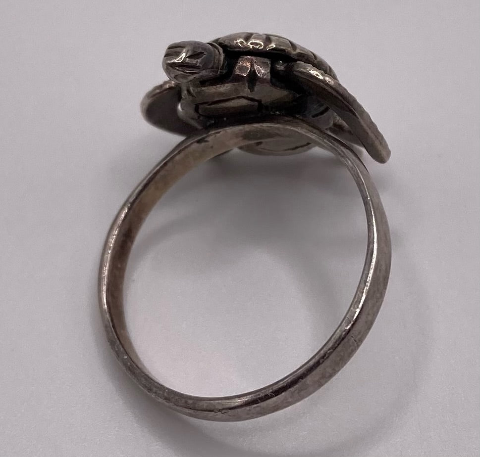 Sterling Silver 925 Sea Turtle Ring Sz 8.75 Moves Articulated