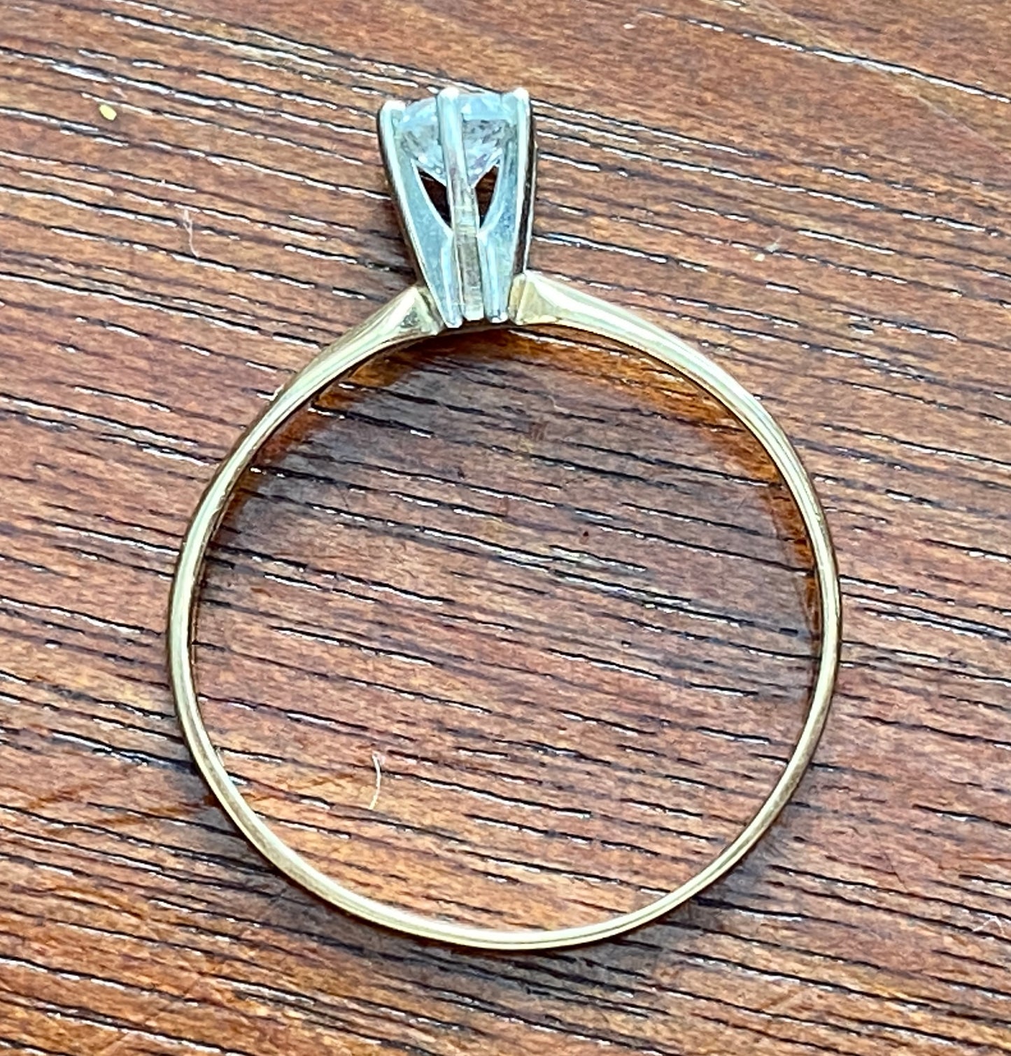 14k Yellow Gold Round .32ct Diamond Solitaire Engagement Ring Sz 7.25