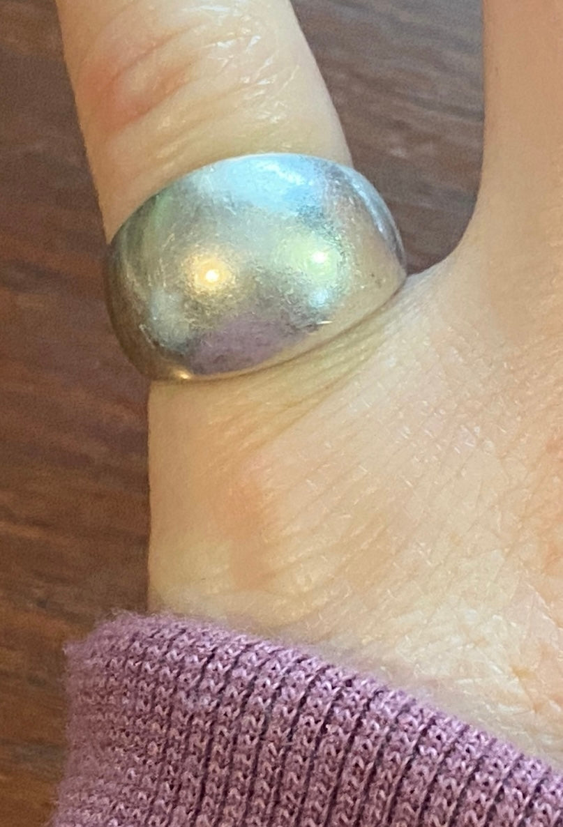 Sterling Silver 925 Domed Band Ring Sz 6