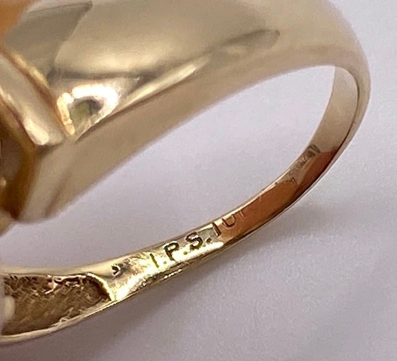 Damaged 10k Yellow Gold Bypass Modern Style Ring Sz 6.25