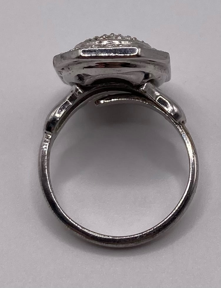 Sterling Silver 925 Marcasite Art Deco Style Domed Ring Sz 6.5 Theda