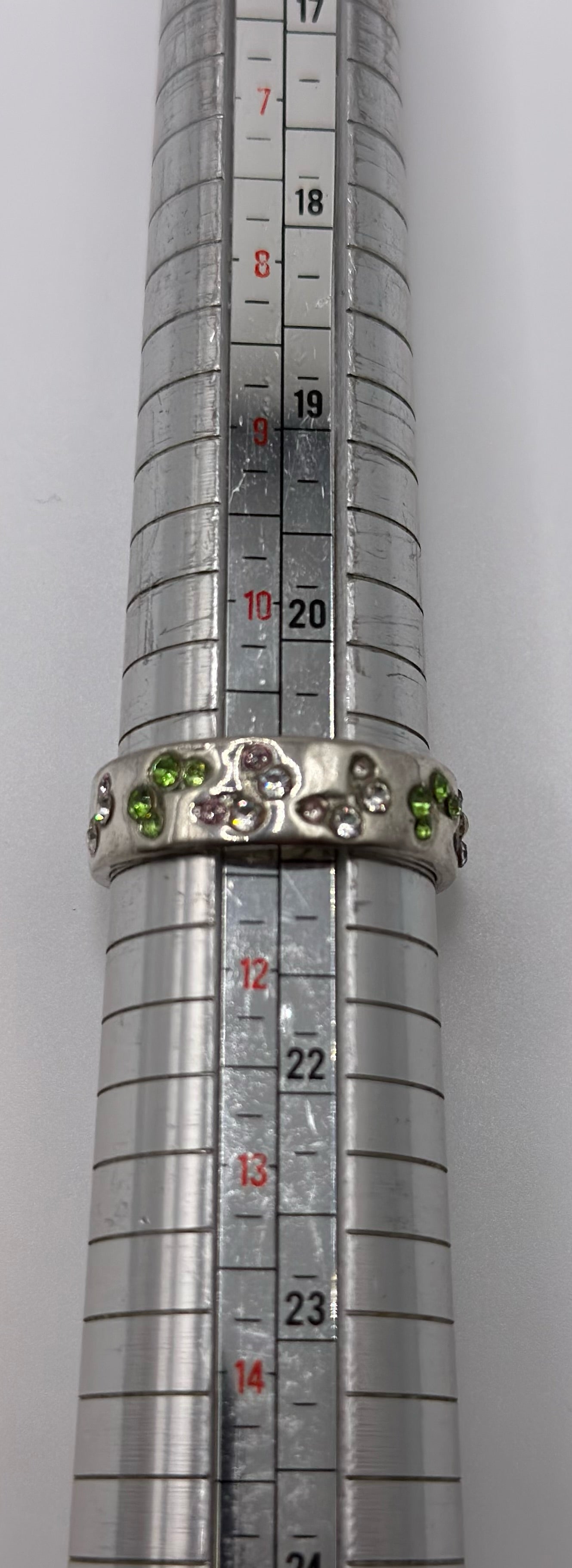 Sterling Silver 925 CZ Pastel Butterfly Band Ring Sz 11