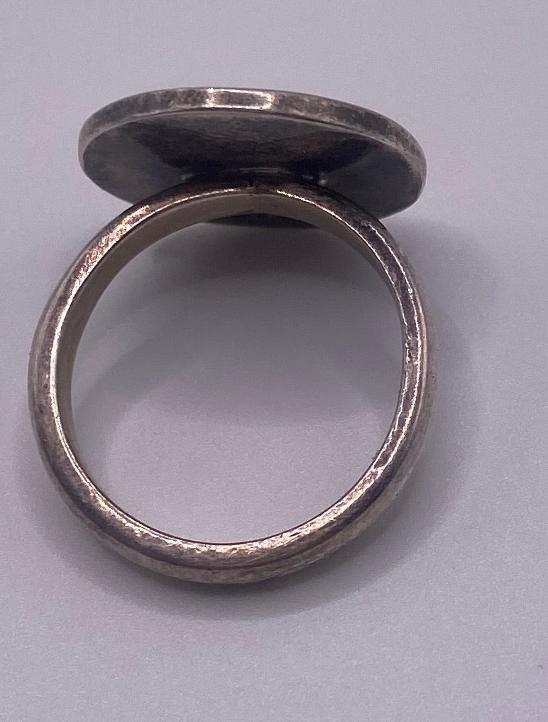Sterling Silver 925 Vintage Signet Monogrammed Ring Sz 6.75