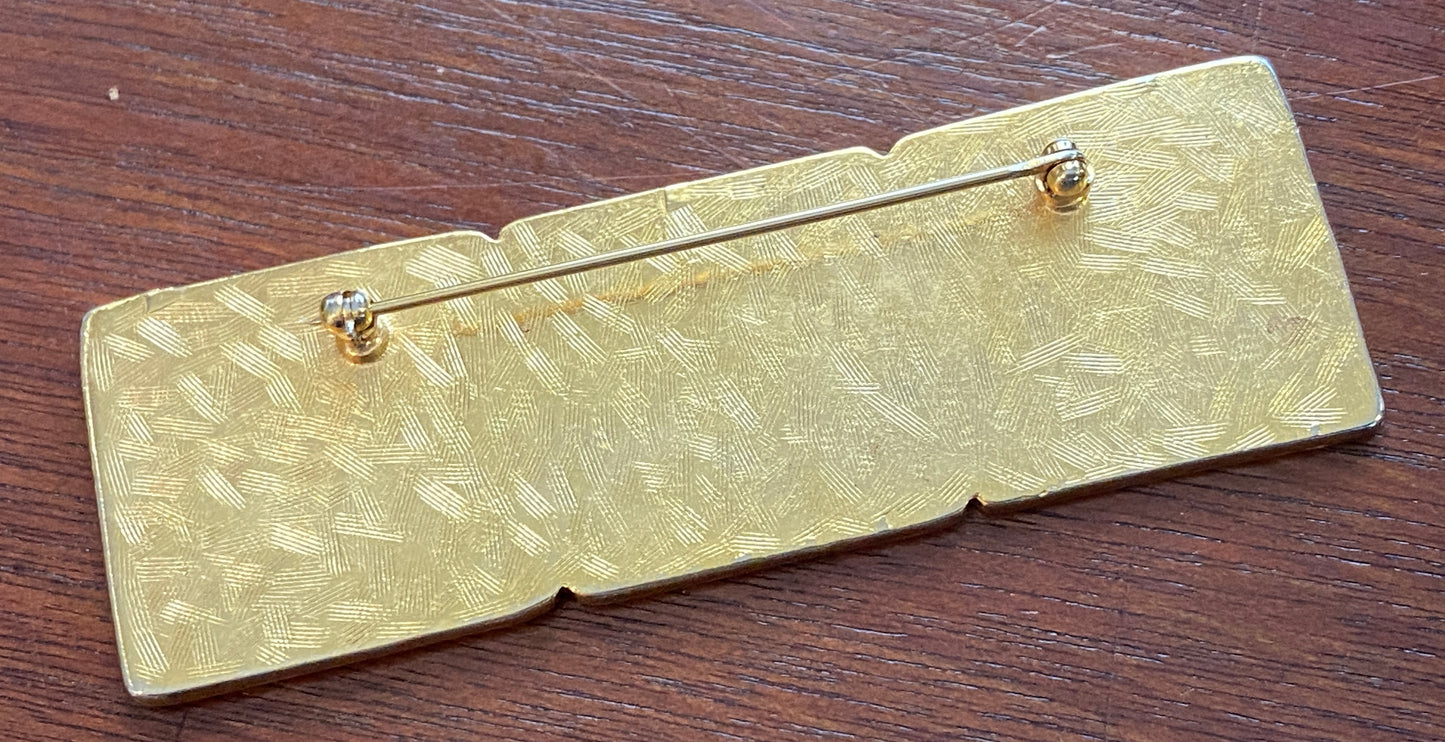 Vintage Unsigned Anne Klein Gold Tone Lions Head Face Brooch Pin