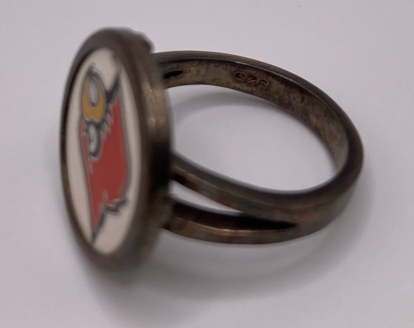 Sterling Silver 925 Enamel Louisville Cardinals Logo Ring Sz 6.75 Basketball