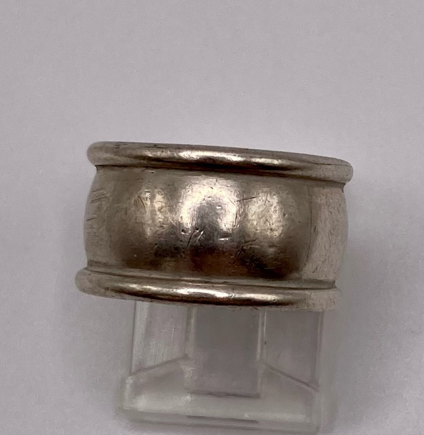 Wide Sterling Silver 925 Band Ring Sz 6.5 Cigar Band Style