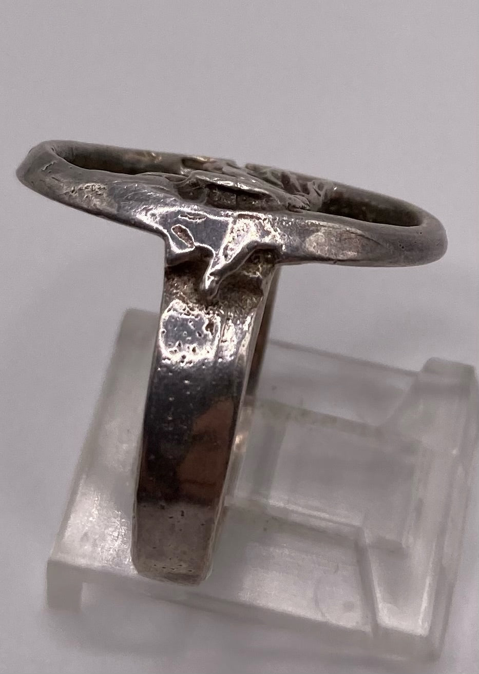 Vintage Silver Tone Horse Cut Out Silhouette Ring Sz 7