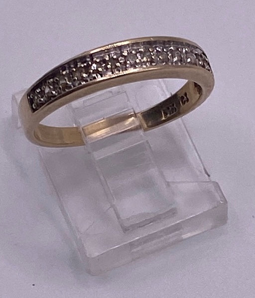 14k Yellow Gold Diamond Prong Set Band Ring Sz 6.75 Signed CI