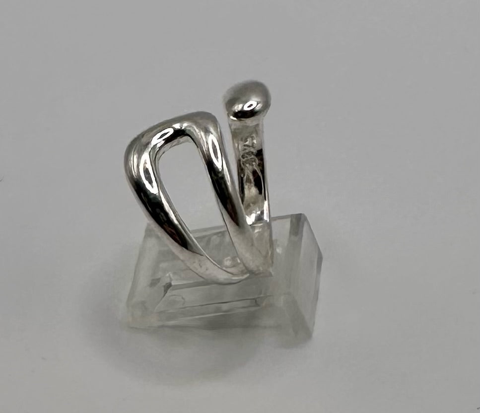 Sterling Silver 925 Modernist Wrap Ring Sz 7.5