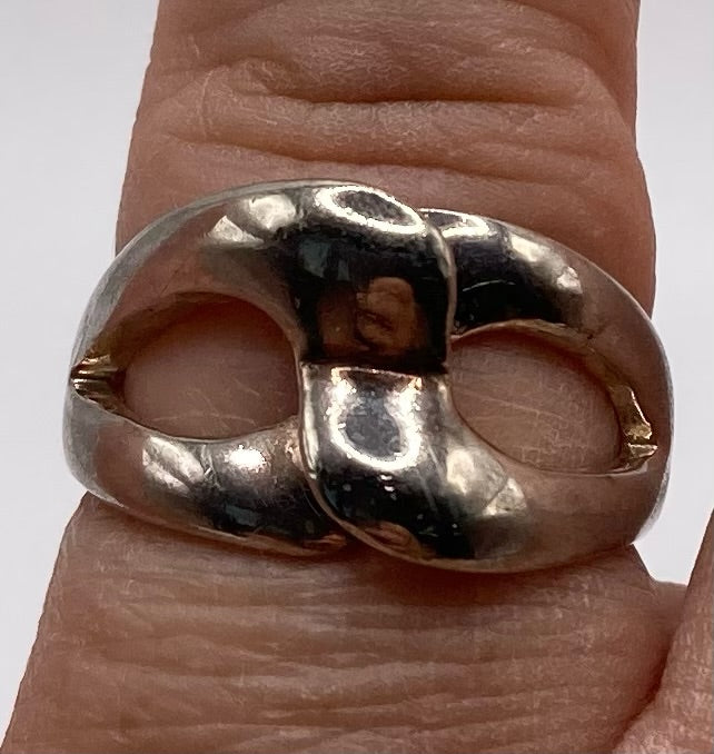 Sterling Silver 925 Modernist Ring Sz 8.5