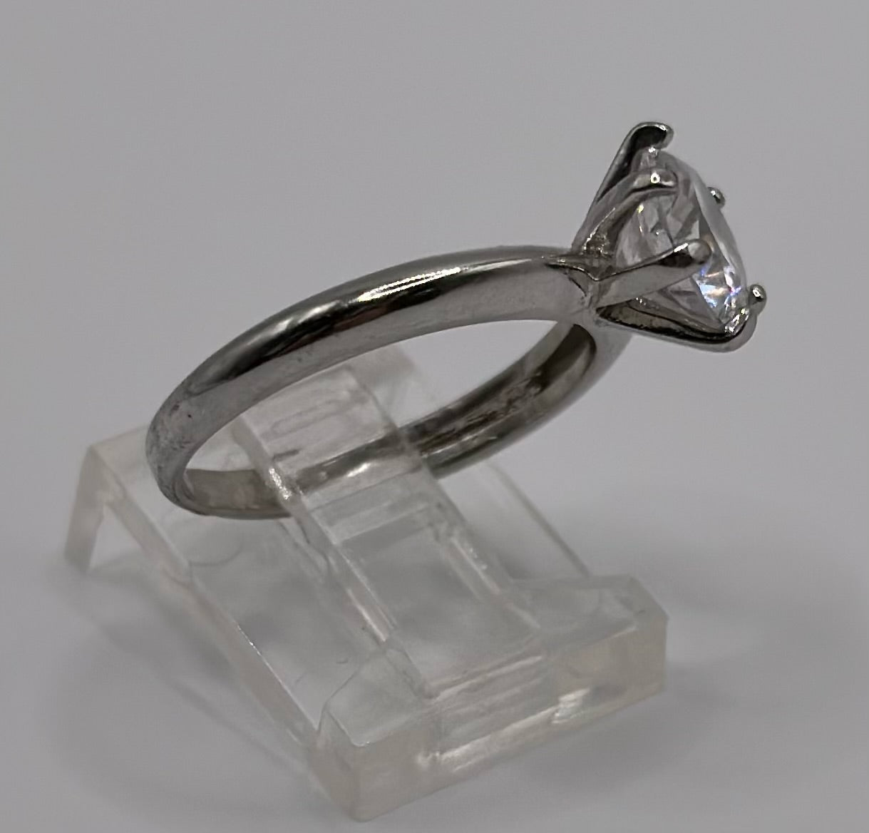 Sterling Silver 925 2ct Round CZ Solitaire Engagement Ring Sz 7
