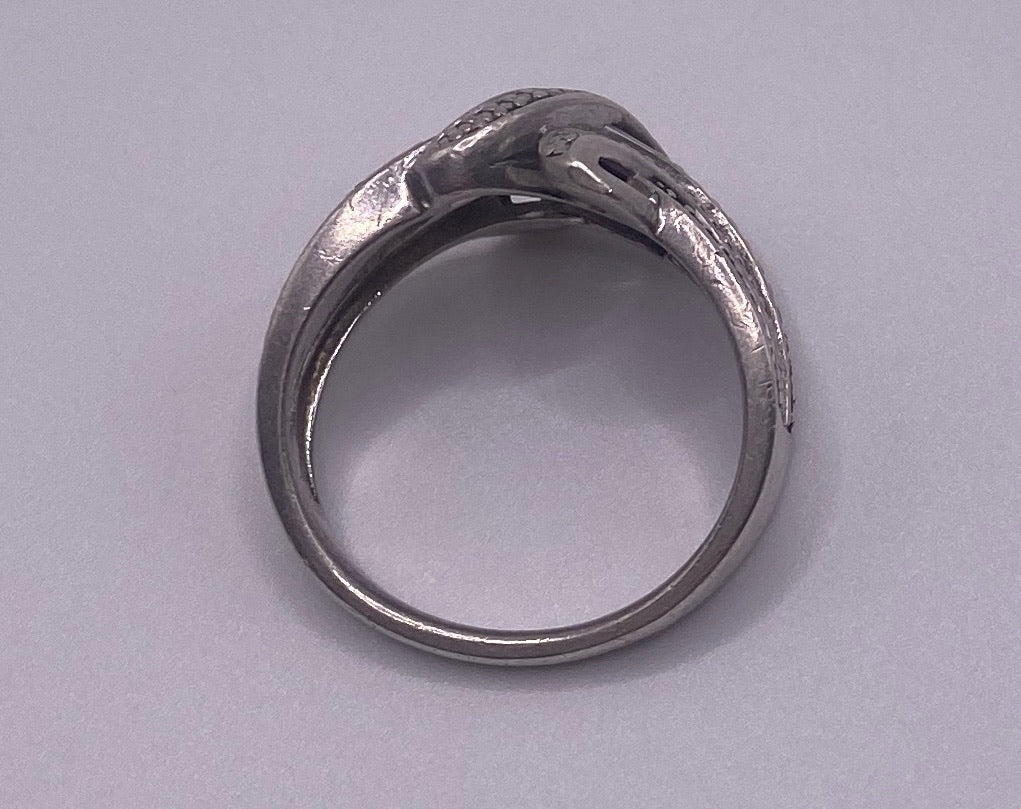 Sterling Silver 925 Diamond Accent Ring Sz 6.25