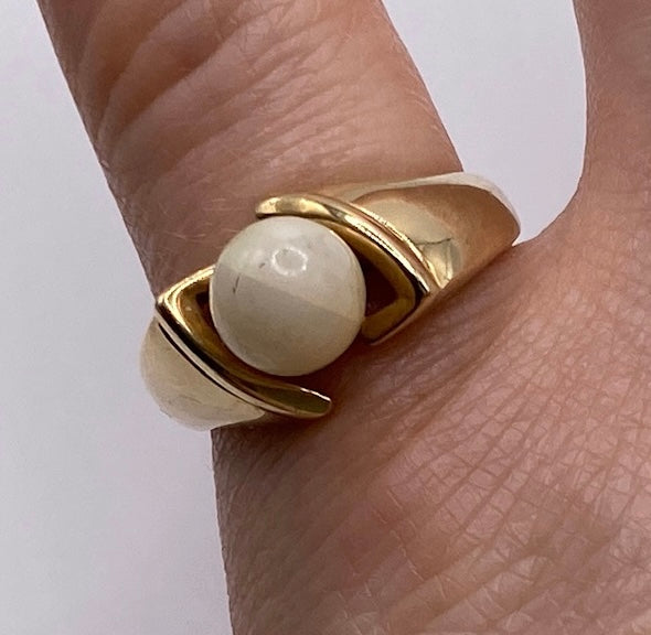 Damaged 10k Yellow Gold Bypass Modern Style Ring Sz 6.25