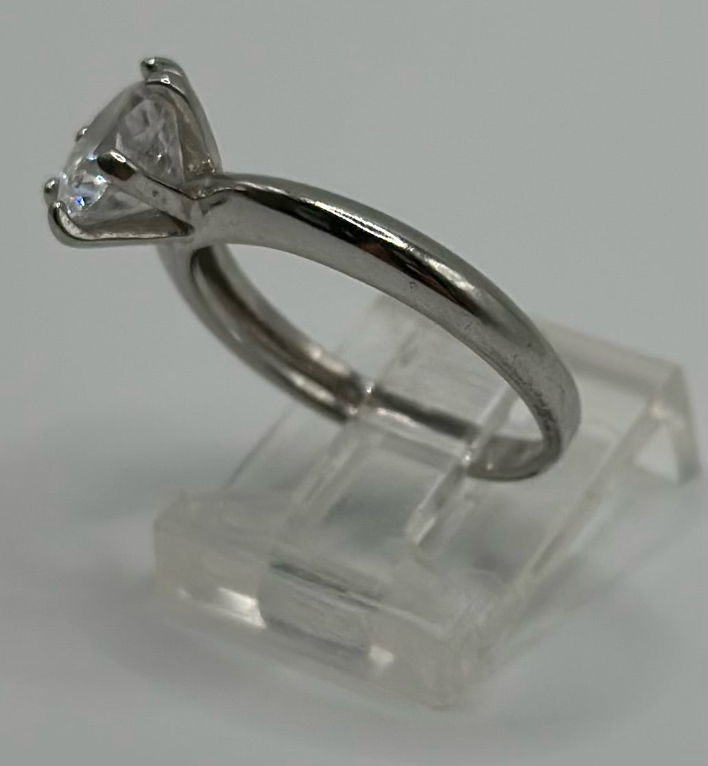Sterling Silver 925 2ct Round CZ Solitaire Engagement Ring Sz 7
