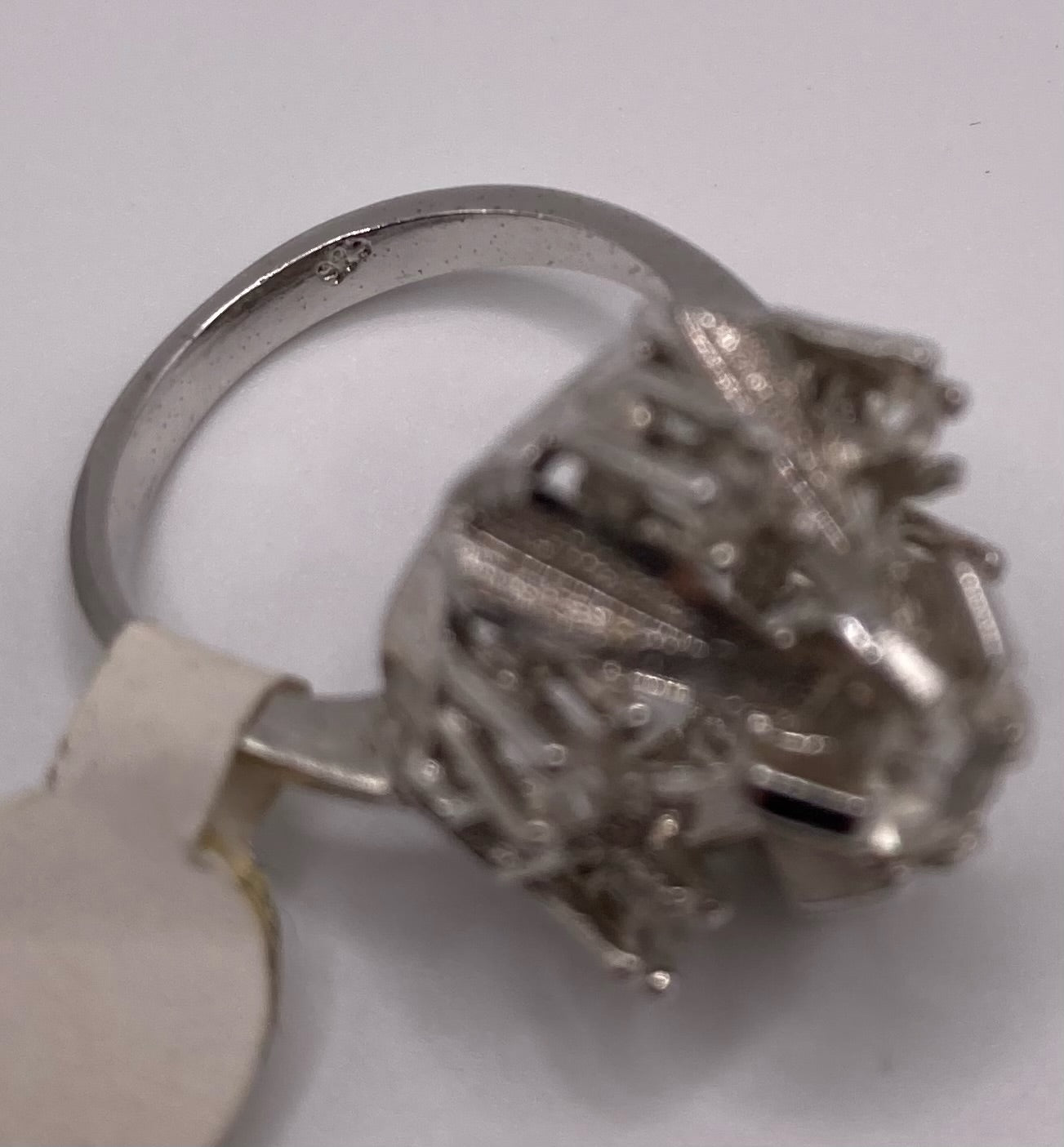 Vintage Sterling Silver 925 High Cocktail CZ Starburst Ring Sz 6.25