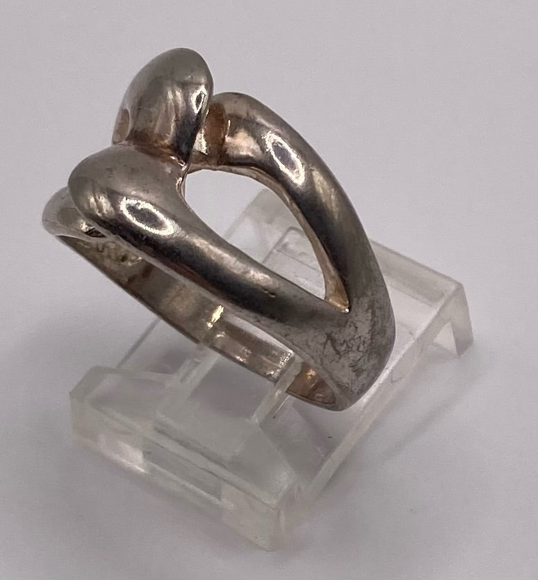 Sterling Silver 925 Modernist Ring Sz 8.5