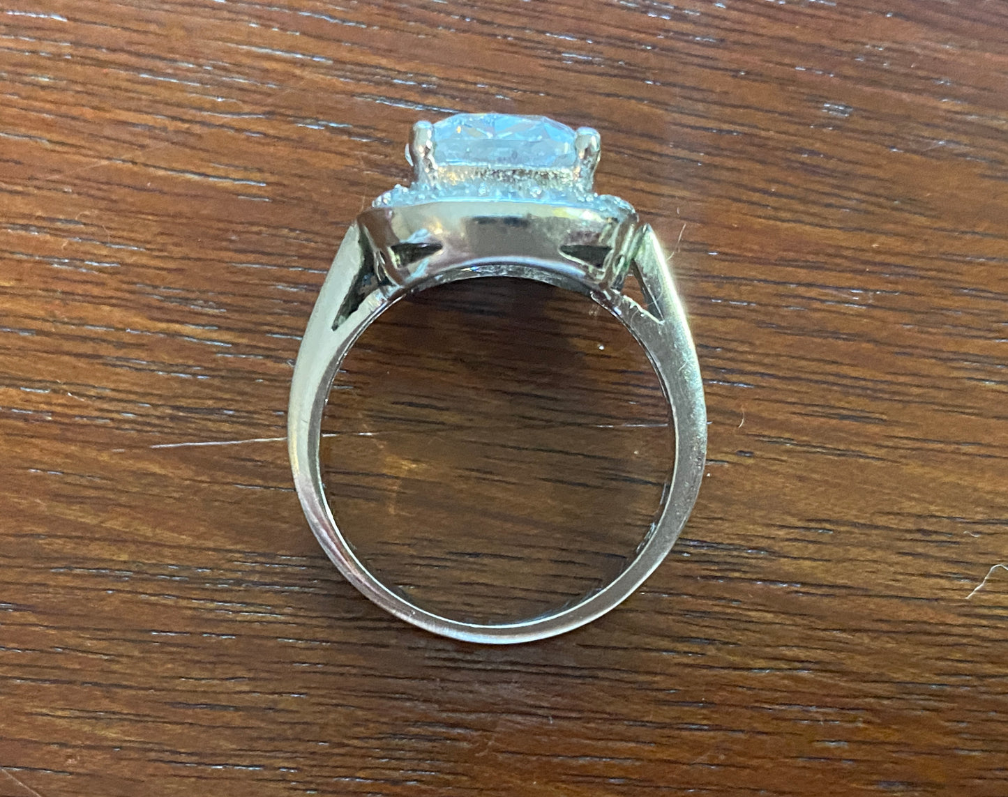 Designer RSE Sterling Silver 925 Princess Cubic Zirconia Halo Ring 8