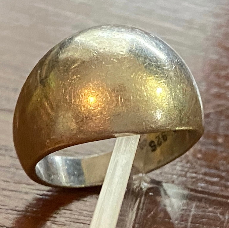 Sterling Silver 925 Domed Band Ring Sz 6