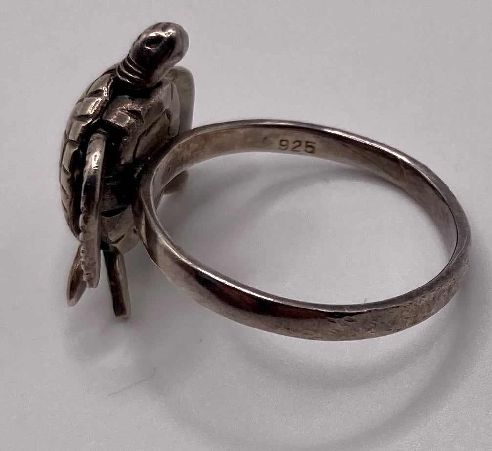 Sterling Silver 925 Sea Turtle Ring Sz 8.75 Moves Articulated