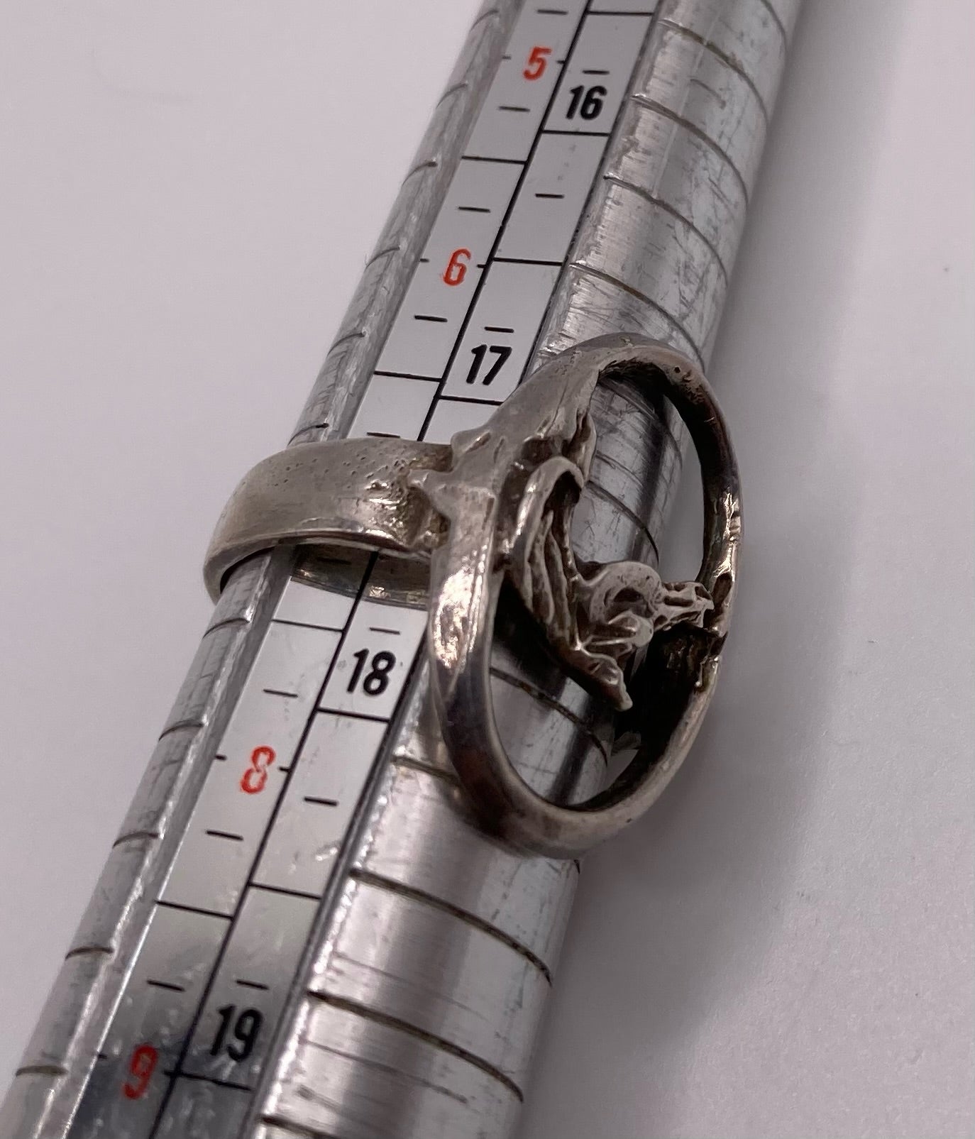 Vintage Silver Tone Horse Cut Out Silhouette Ring Sz 7