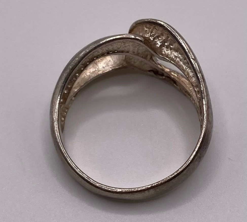 Sterling Silver 925 Modernist Ring Sz 8.5