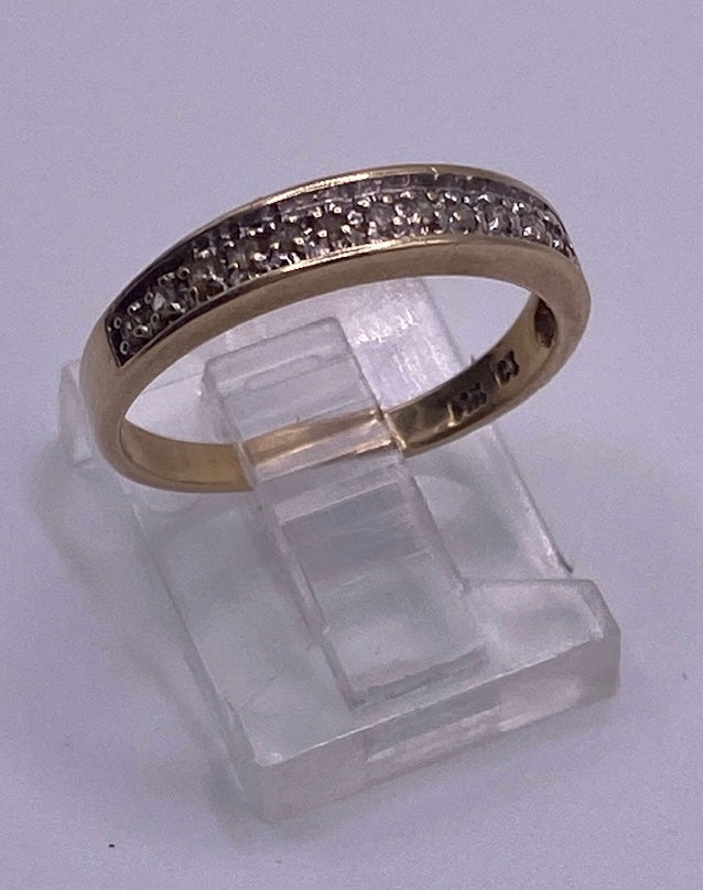 14k Yellow Gold Diamond Prong Set Band Ring Sz 6.75 Signed CI
