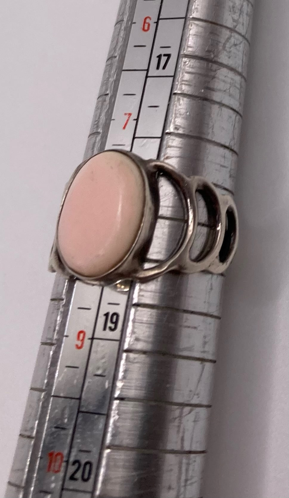 Sterling Silver 925 Pink Opal Ring and Matching Pendant Sz 8