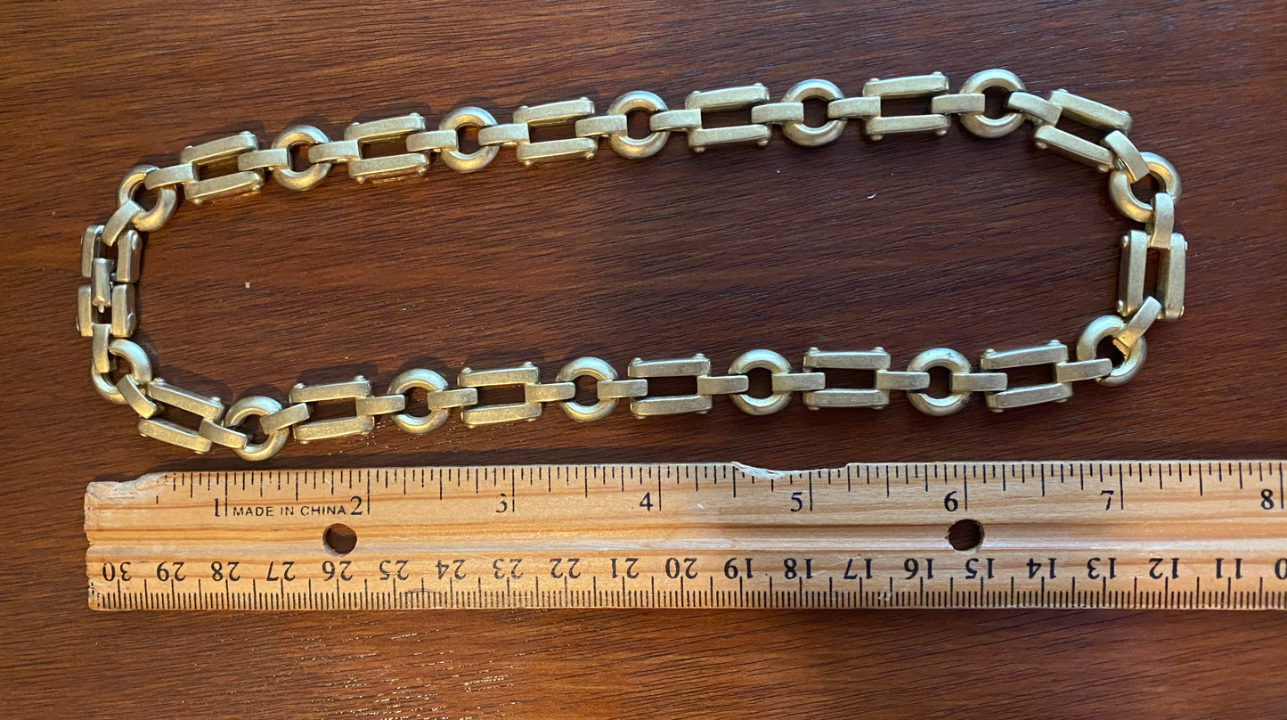 Vintage Erwin Pearl Matte Brushed Gold Tone Collar Necklace