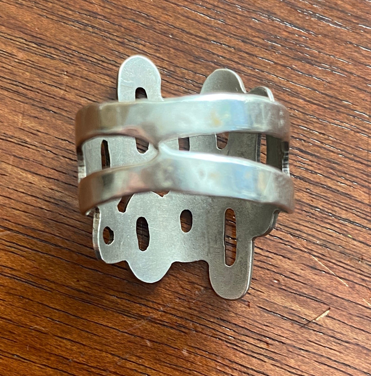 Sterling Silver 925 Modernist Wide Band Ring Sz 8