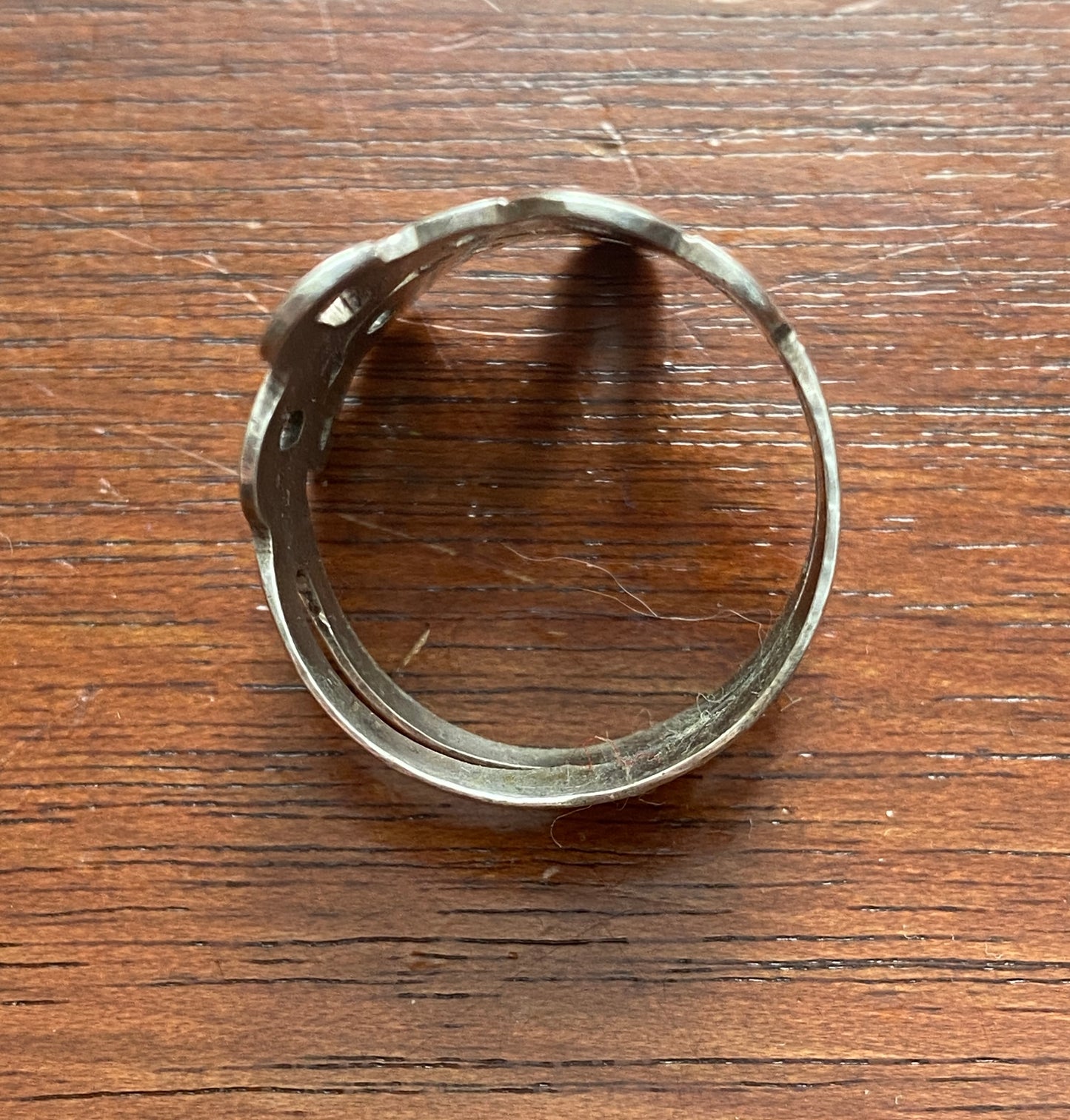 Sterling Silver 925 Modernist Wide Band Ring Sz 8