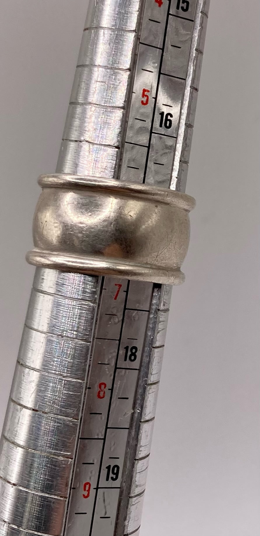 Wide Sterling Silver 925 Band Ring Sz 6.5 Cigar Band Style