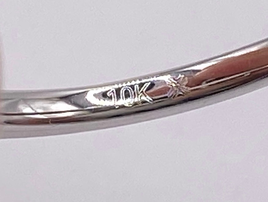 10k White Gold Diamond Halo Engagement Ring Sz 6.75