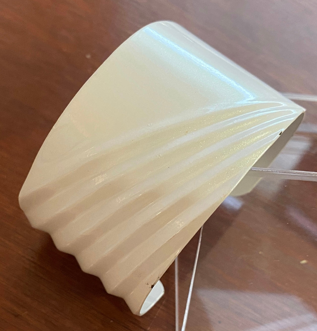 Vintage 80's White Enamel Wide Cuff Bracelet