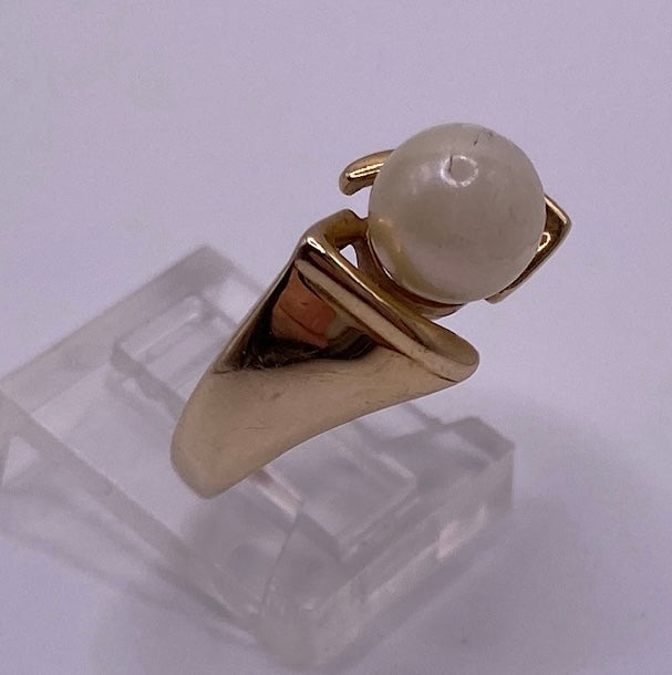 Damaged 10k Yellow Gold Bypass Modern Style Ring Sz 6.25