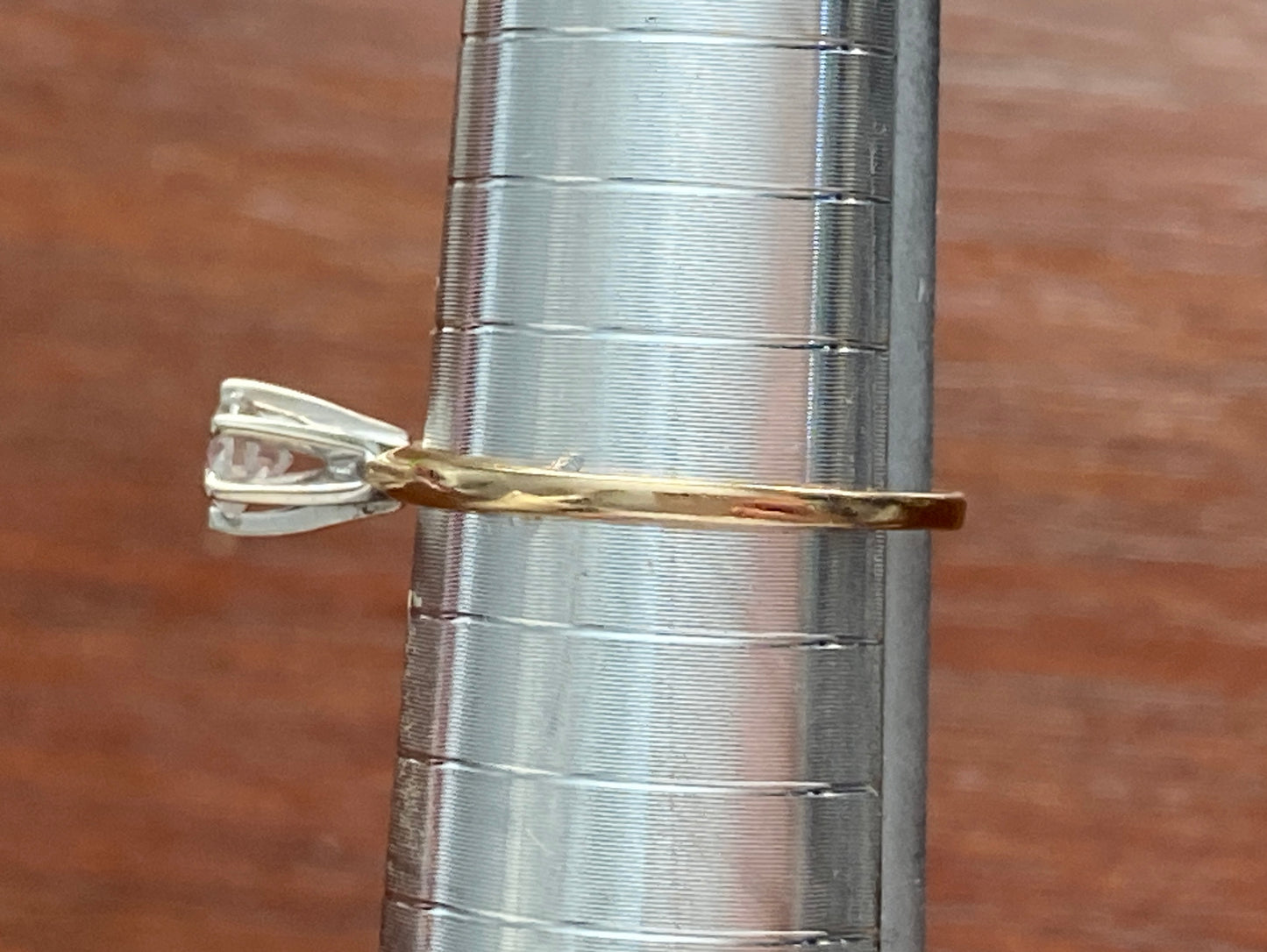 14k Yellow Gold Round .32ct Diamond Solitaire Engagement Ring Sz 7.25