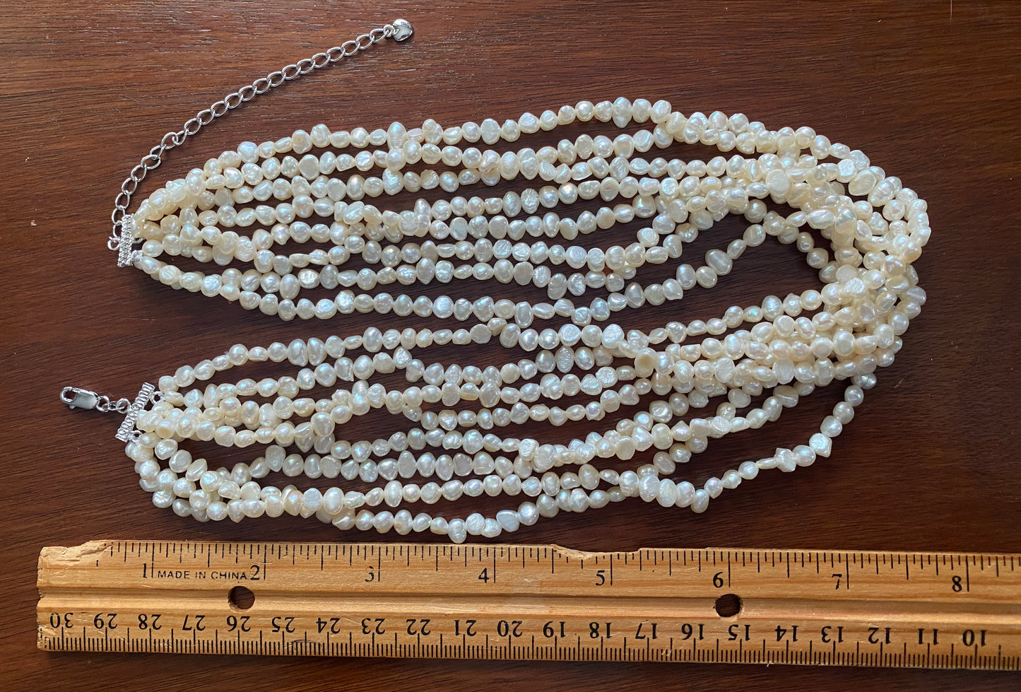 Ross-Simons Freshwater Pearl Multistrand Sterling Silver Collar Necklace w Box