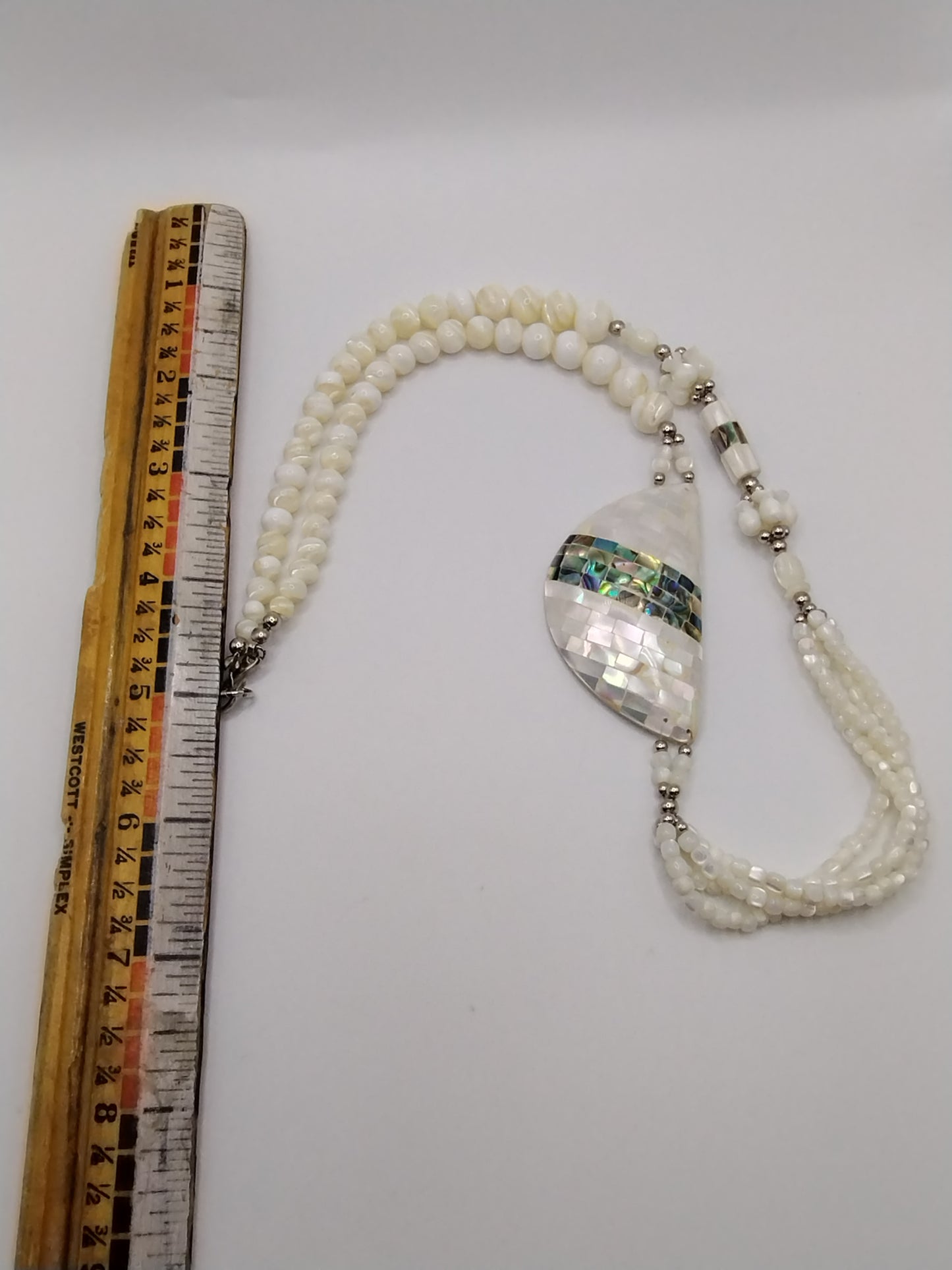 Mother of Pearl Abalone Inlay Beaded Necklace