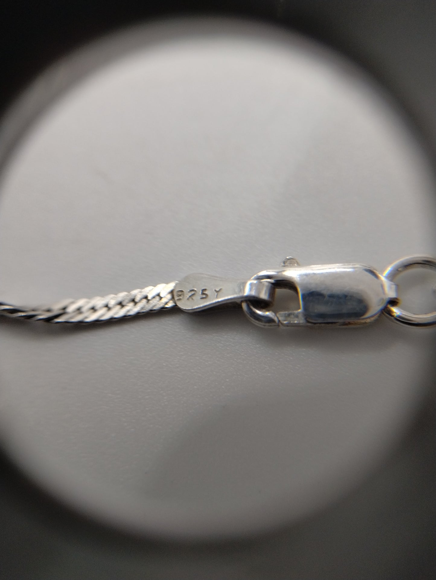 Sterling Silver 925 Twist Chain Necklace 23" Long x 2mm