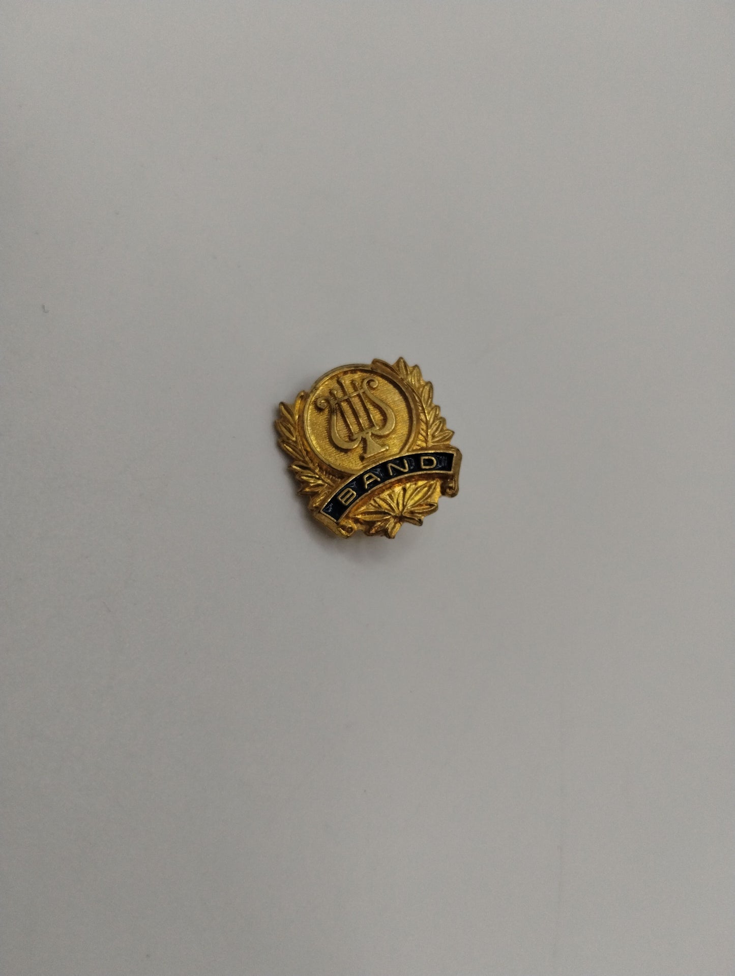 Vintage Gold Tone Band Pinback Button Brooch