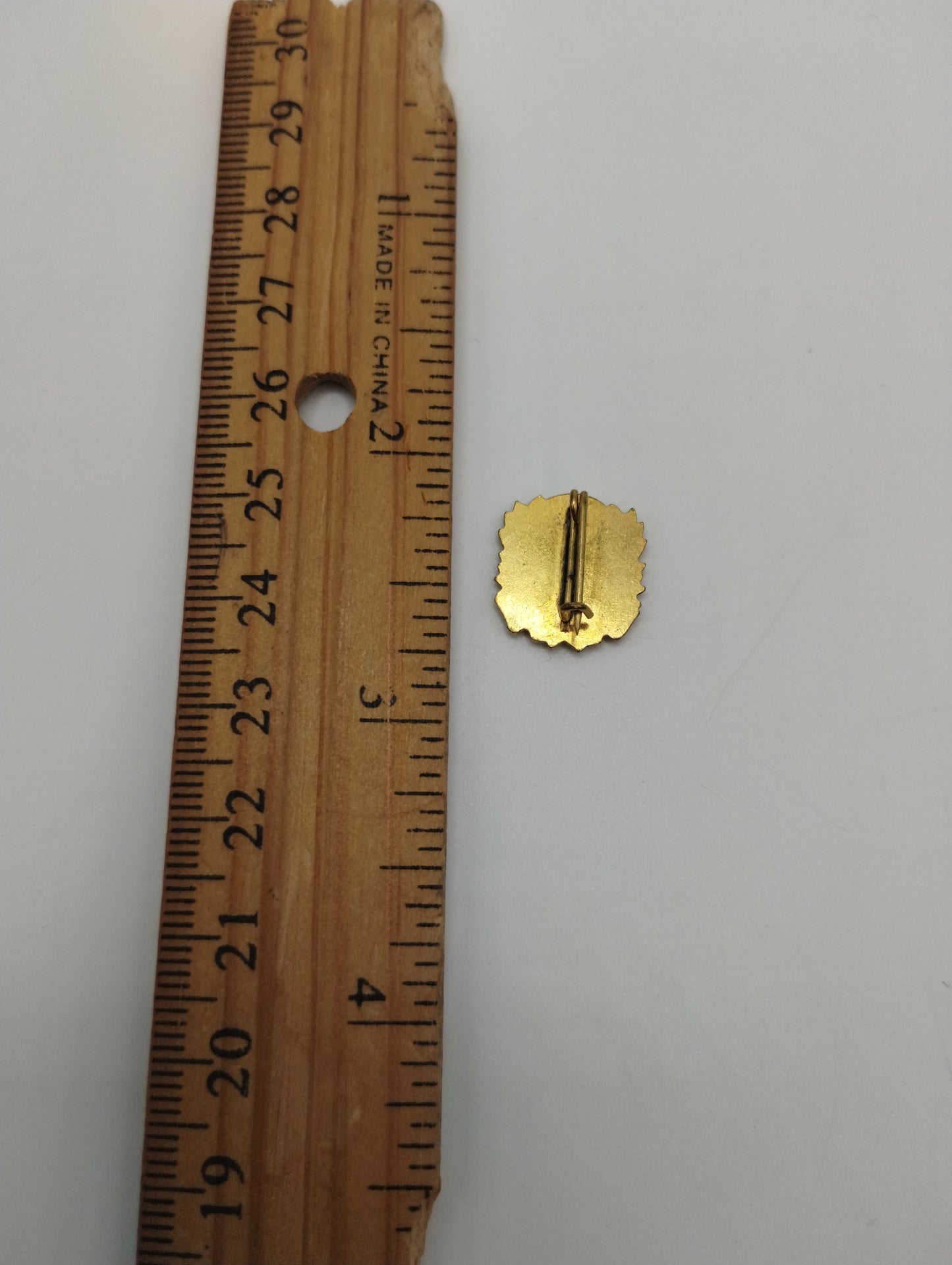 Vintage Gold Tone Band Pinback Button Brooch