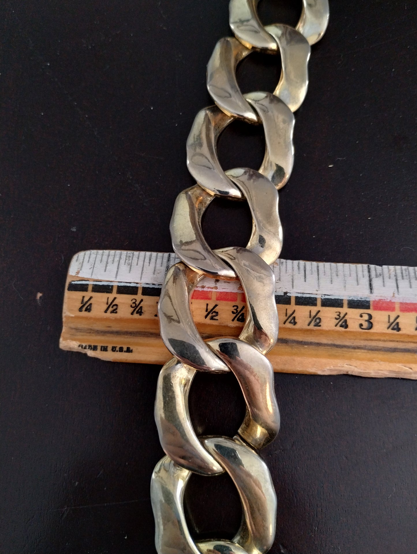 Vintage Chunky Gold Tone Chain Link Necklace